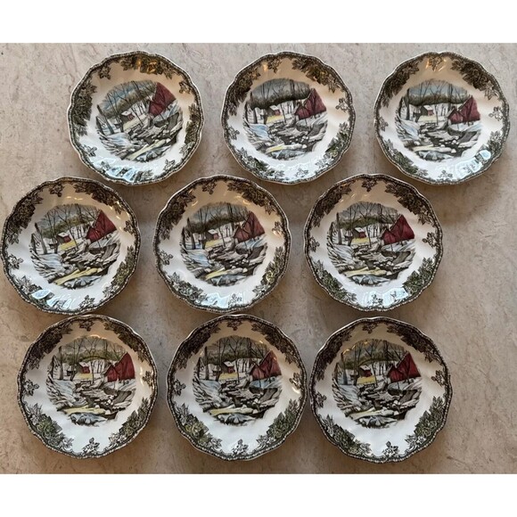 Johnson Brothers Friendly Village 7 Cups and 9 Saucers VINTAGE - The Ice House - Picture 5 of 7